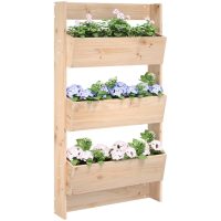Odlingslåda för vägg 3 nivåer 60x18,5x110 cm massiv furu vidaXL