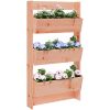 Odlingslåda för vägg 3 nivåer 60x18,5x110 cm massivt douglasträ vidaXL – miniatyr 1