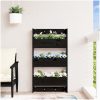 Odlingslåda för vägg 3 nivåer 60x18,5x110 cm svart massiv furu vidaXL – miniatyr 3