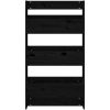 Odlingslåda för vägg 3 nivåer 60x18,5x110 cm svart massiv furu vidaXL – miniatyr 4