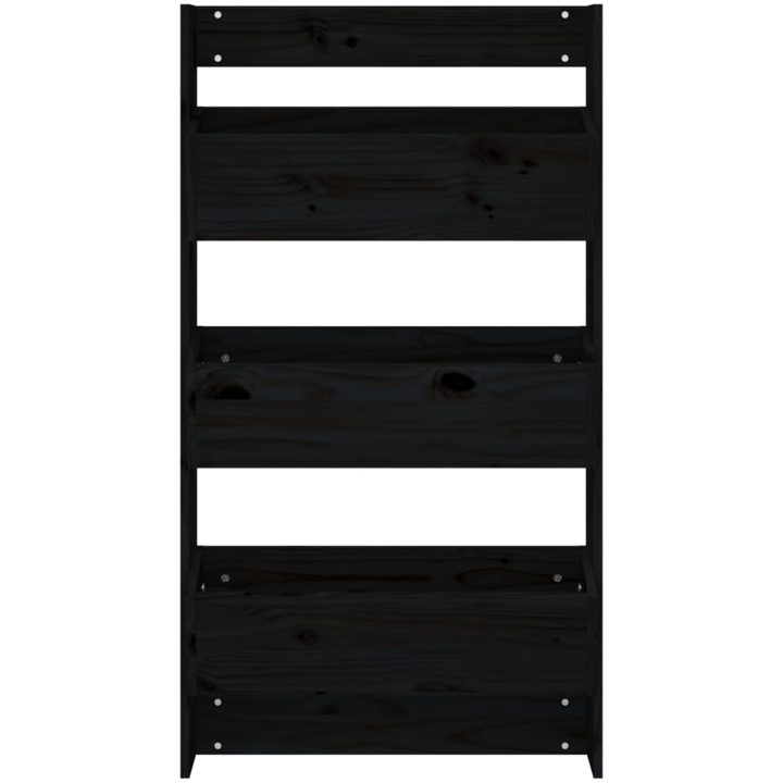 Odlingslåda för vägg 3 nivåer 60x18,5x110 cm svart massiv furu vidaXL – bild 4