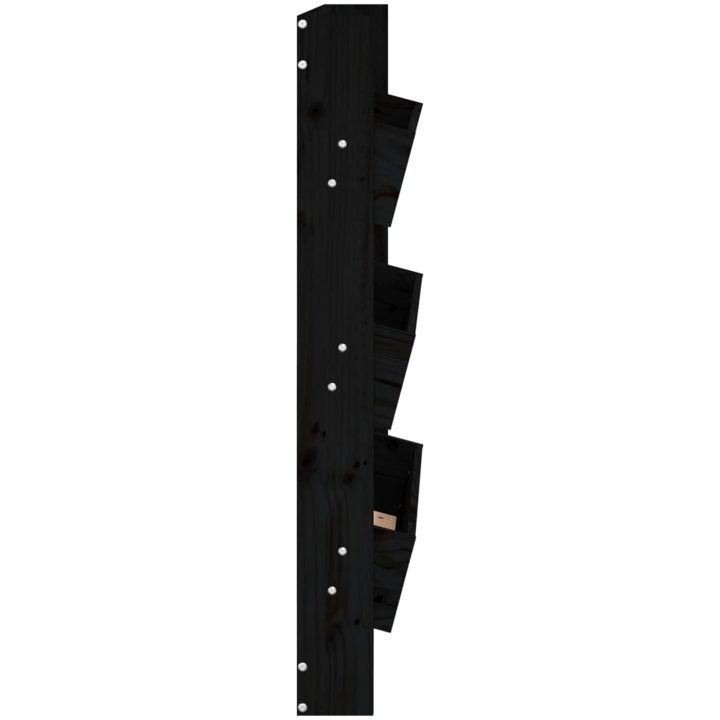 Odlingslåda för vägg 3 nivåer 60x18,5x110 cm svart massiv furu vidaXL – bild 5