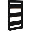 Odlingslåda för vägg 3 nivåer 60x18,5x110 cm svart massiv furu vidaXL – miniatyr 6