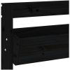 Odlingslåda för vägg 3 nivåer 60x18,5x110 cm svart massiv furu vidaXL – miniatyr 7
