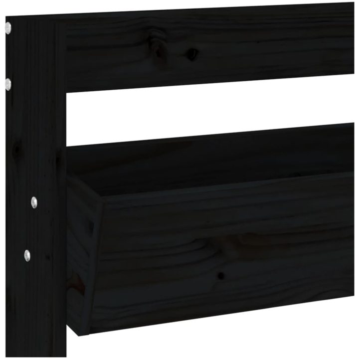 Odlingslåda för vägg 3 nivåer 60x18,5x110 cm svart massiv furu vidaXL – bild 7