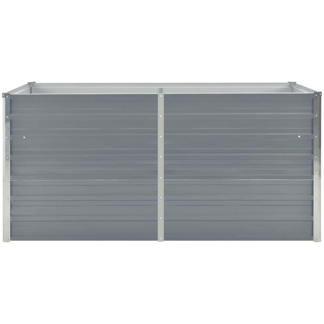Odlingslåda galvaniserad stål grå vidaXL 160 x 80 x 77 cm – bild 3