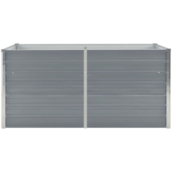 Odlingslåda galvaniserad stål grå vidaXL 160 x 80 x 77 cm – bild 3