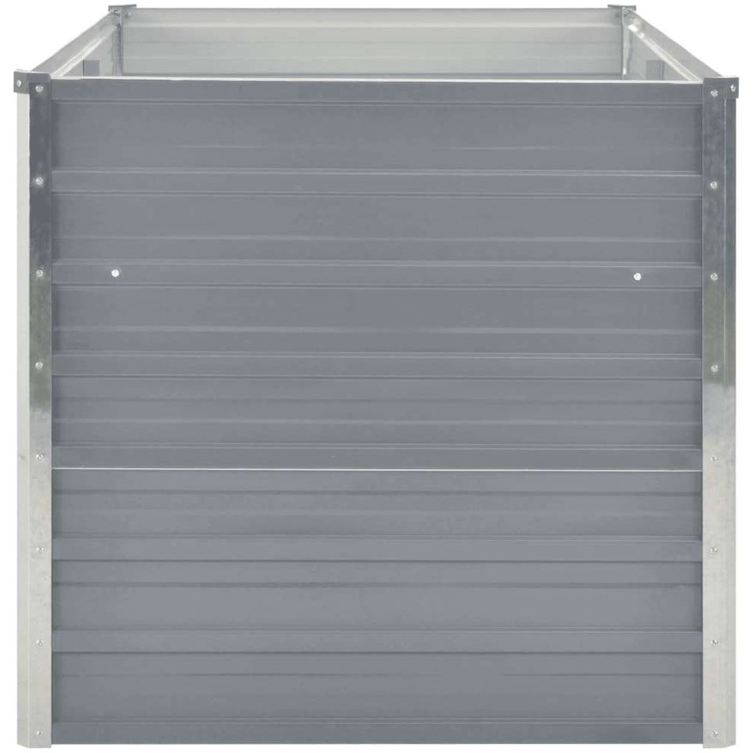 Odlingslåda galvaniserad stål grå vidaXL 160 x 80 x 77 cm – bild 4