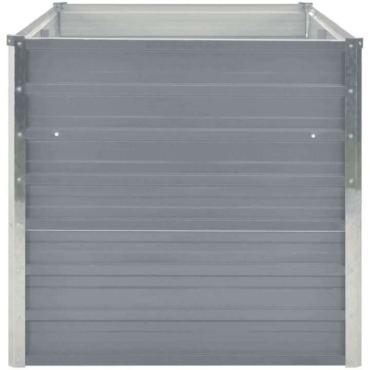 Odlingslåda galvaniserad stål grå vidaXL 160 x 80 x 77 cm – bild 4