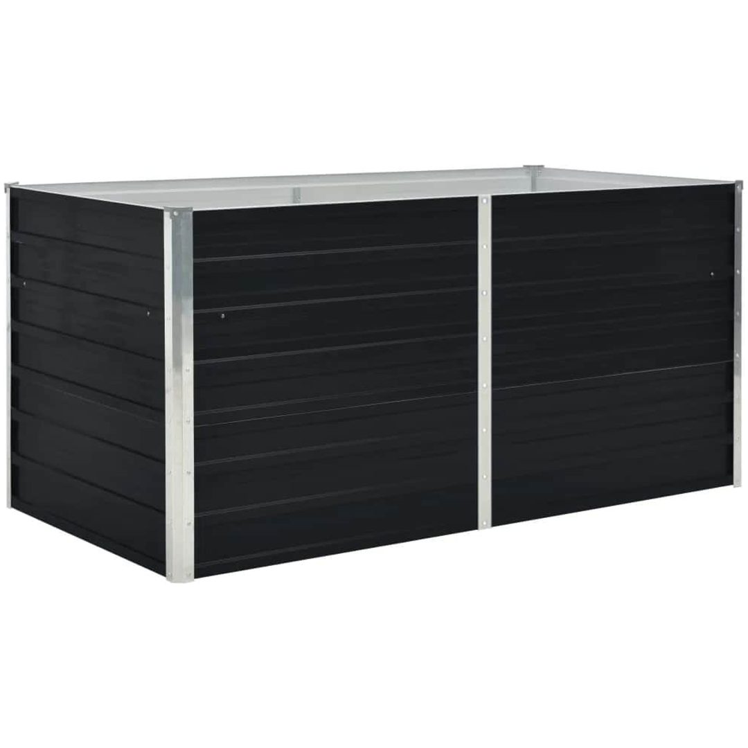 Odlingslåda galvaniserat stål antracit vidaXL 160 x 80 x 45 cm – bild 2