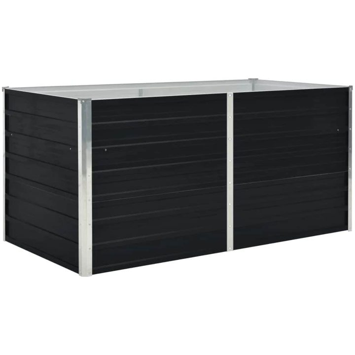 Odlingslåda galvaniserat stål antracit vidaXL 160 x 80 x 45 cm – bild 2