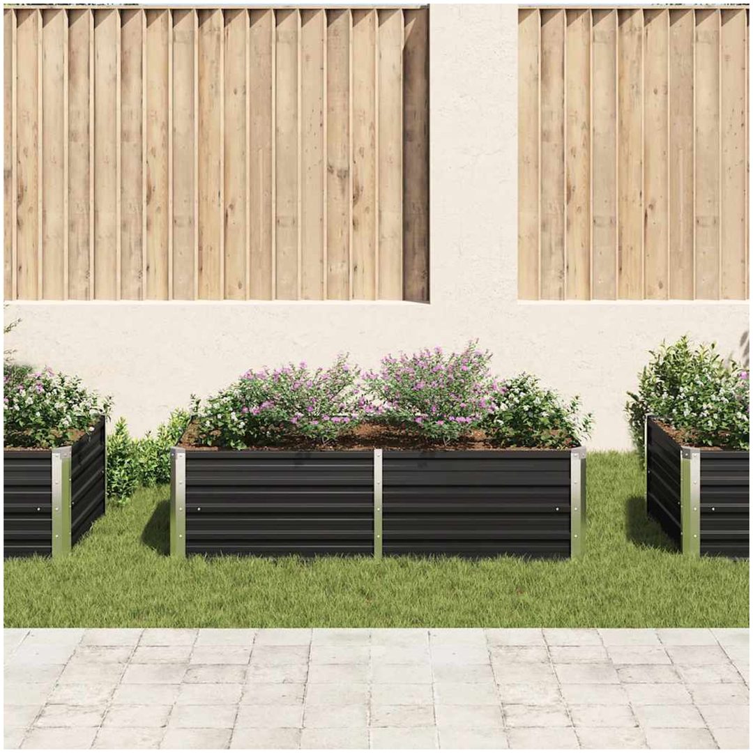 Odlingslåda galvaniserat stål antracit vidaXL 160 x 80 x 45 cm – bild 3