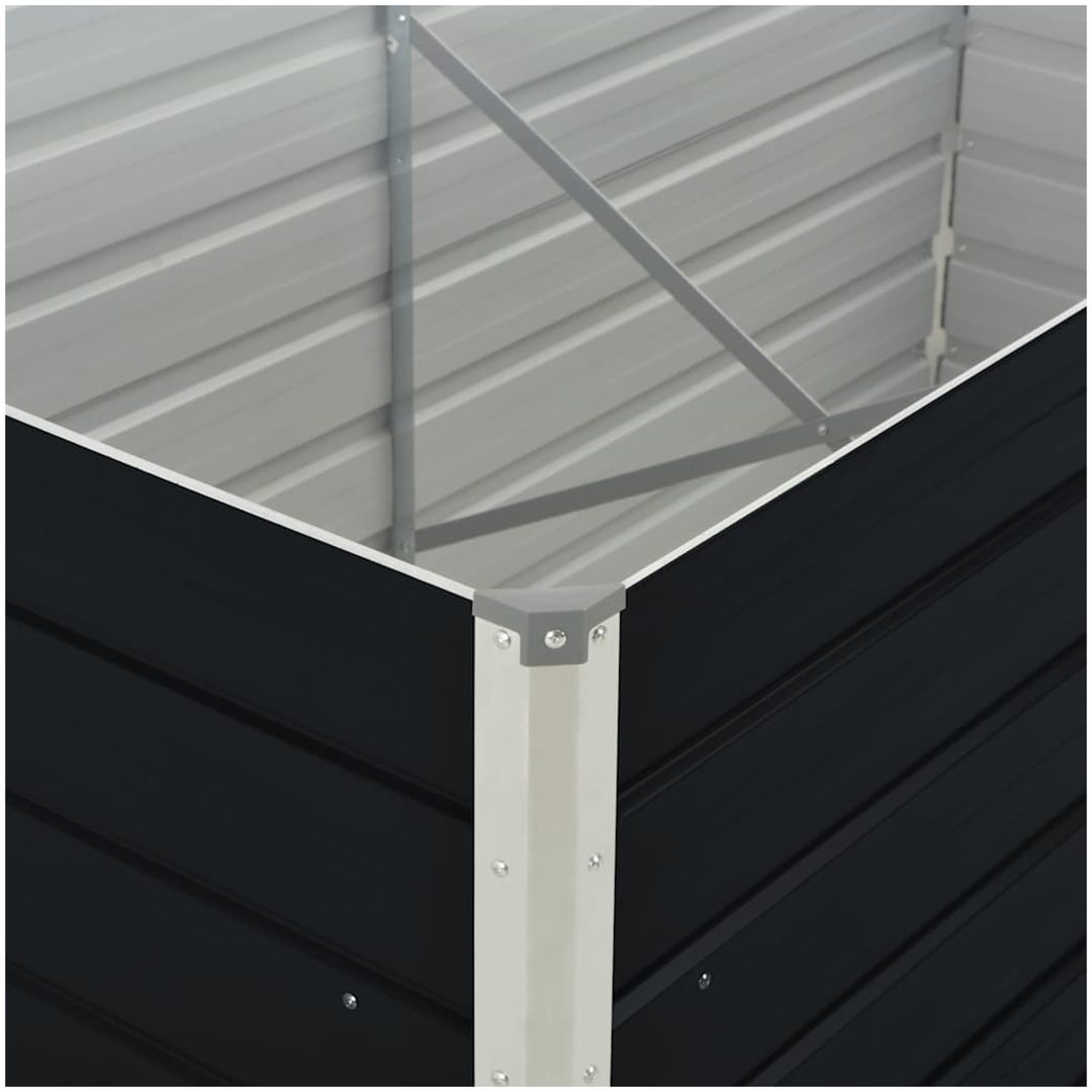 Odlingslåda galvaniserat stål antracit vidaXL 160 x 80 x 45 cm – bild 5
