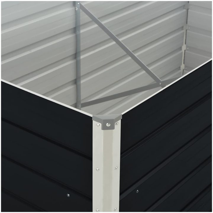 Odlingslåda galvaniserat stål antracit vidaXL 160 x 80 x 45 cm – bild 5