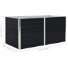 Odlingslåda galvaniserat stål antracit vidaXL 160 x 80 x 45 cm – miniatyr 7