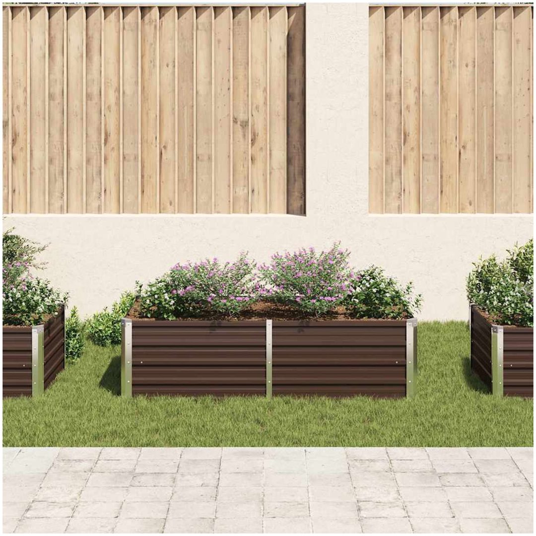 Odlingslåda galvaniserat stål brun vidaXL 160 x 80 x 45 cm – bild 3