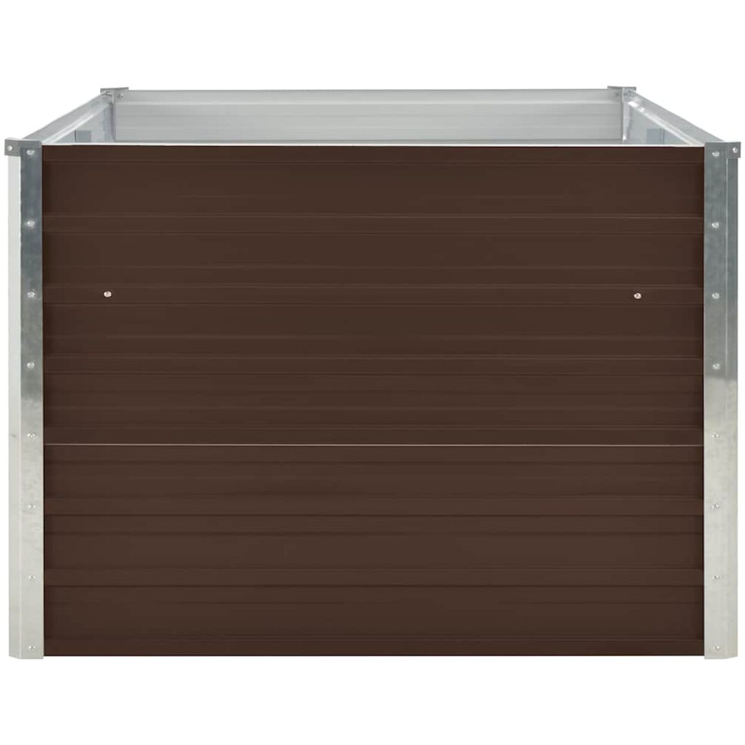Odlingslåda galvaniserat stål brun vidaXL 160 x 80 x 45 cm – bild 4
