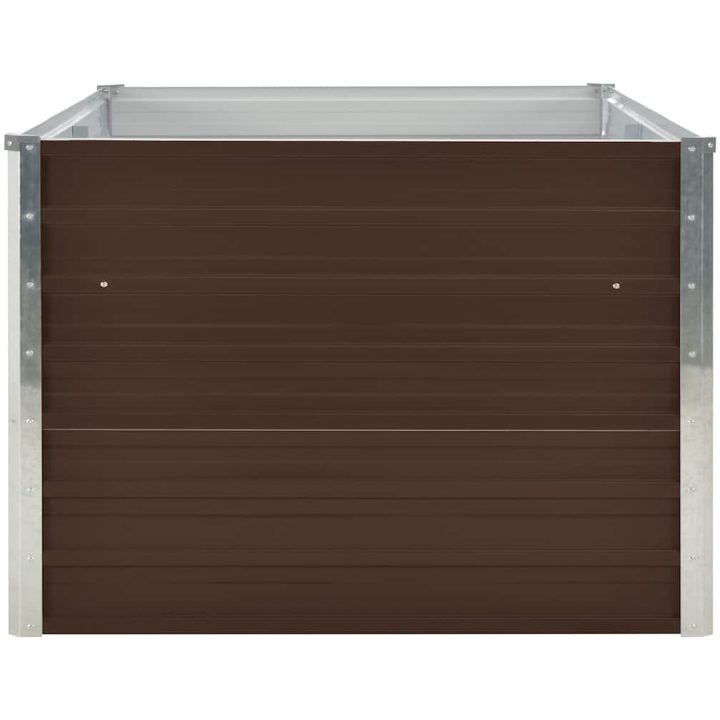Odlingslåda galvaniserat stål brun vidaXL 160 x 80 x 45 cm – bild 4