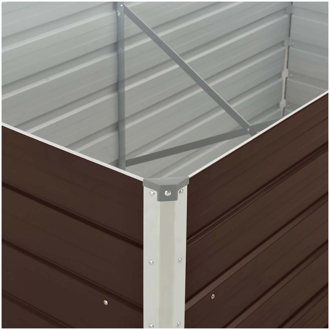 Odlingslåda galvaniserat stål brun vidaXL 160 x 80 x 45 cm – bild 5