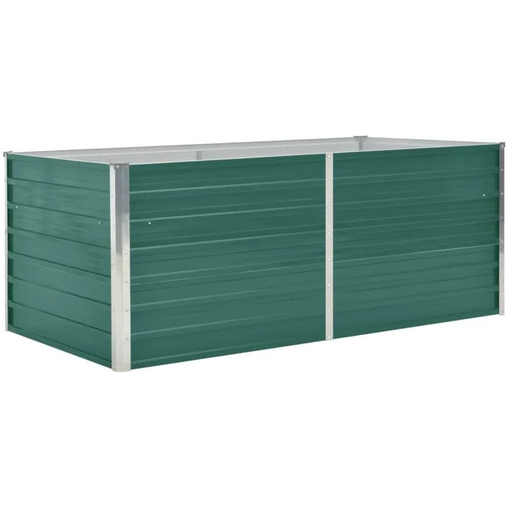 Odlingslåda galvaniserat stål grön vidaXL 160 x 80 x 45 cm – bild 2