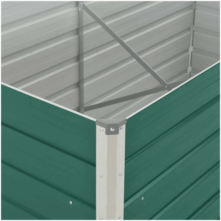 Odlingslåda galvaniserat stål grön vidaXL 160 x 80 x 45 cm – bild 5