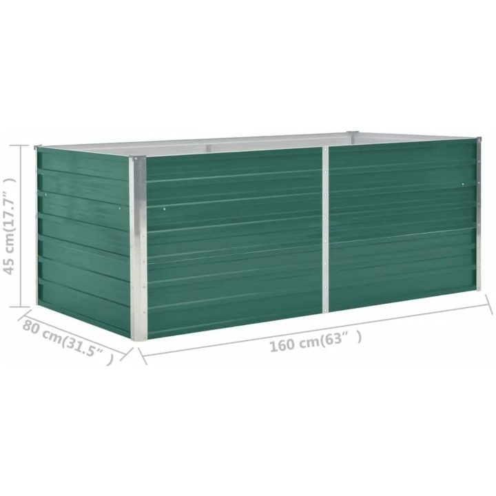 Odlingslåda galvaniserat stål grön vidaXL 160 x 80 x 45 cm – bild 7