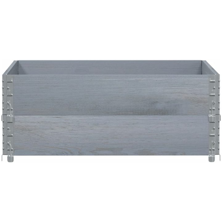 Odlingslåda grå 100x100 cm massiv furu vidaXL 100 x 100 x 41 cm – bild 2