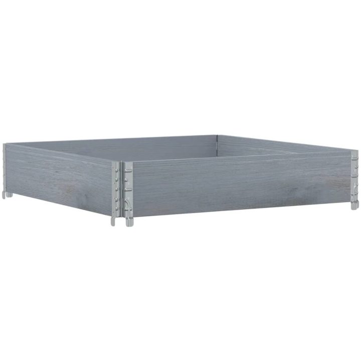 Odlingslåda grå 100x100 cm massivt furuträ vidaXL 100 x 100 x 21.5 cm – bild 2