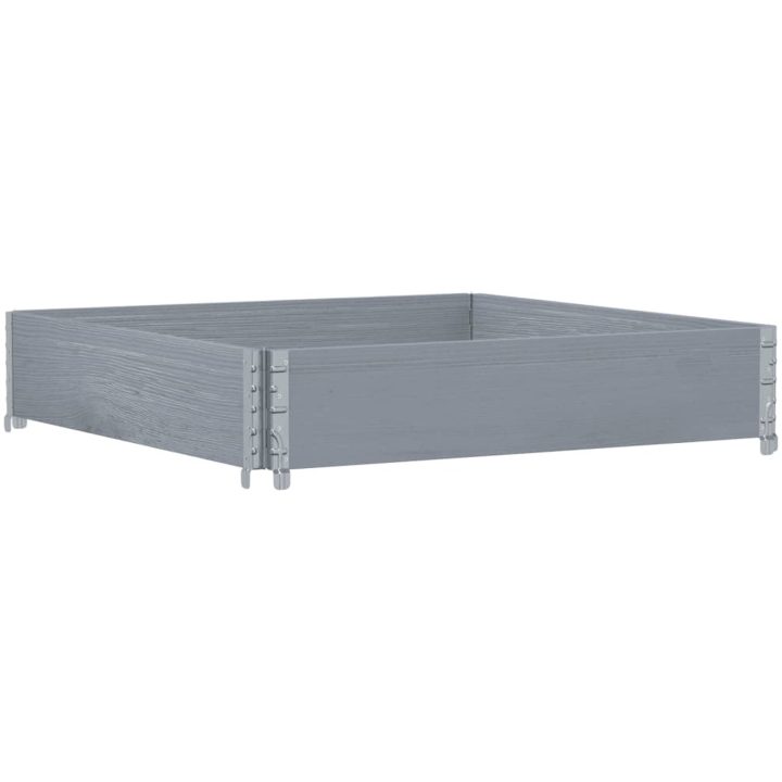 Odlingslåda grå 100x100 cm massivt furuträ vidaXL 100 x 100 x 21.5 cm – bild 5