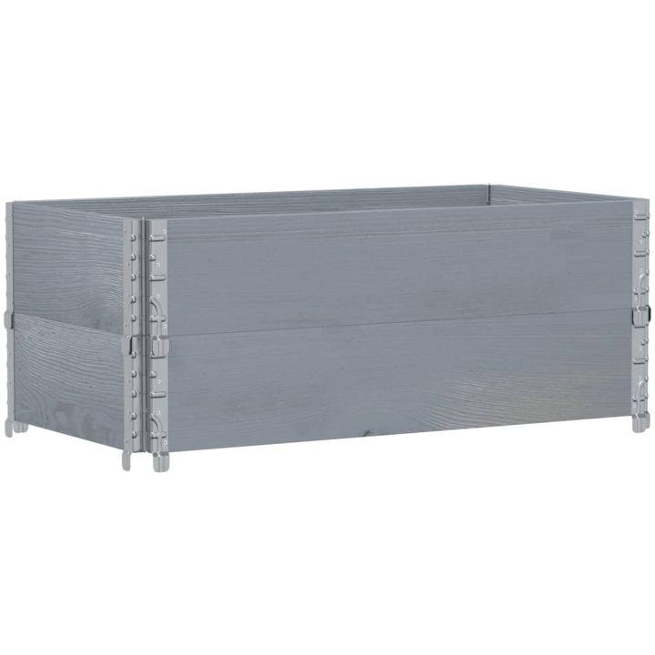 Odlingslåda grå 100x50 cm massivt furuträ vidaXL 100 x 50 x 41 cm – bild 2