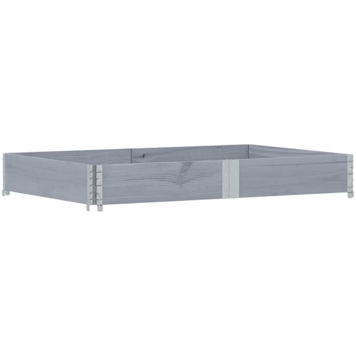 Odlingslåda grå 150x100 cm massivt furuträ vidaXL 150 x 100 x 21.5 cm – bild 2