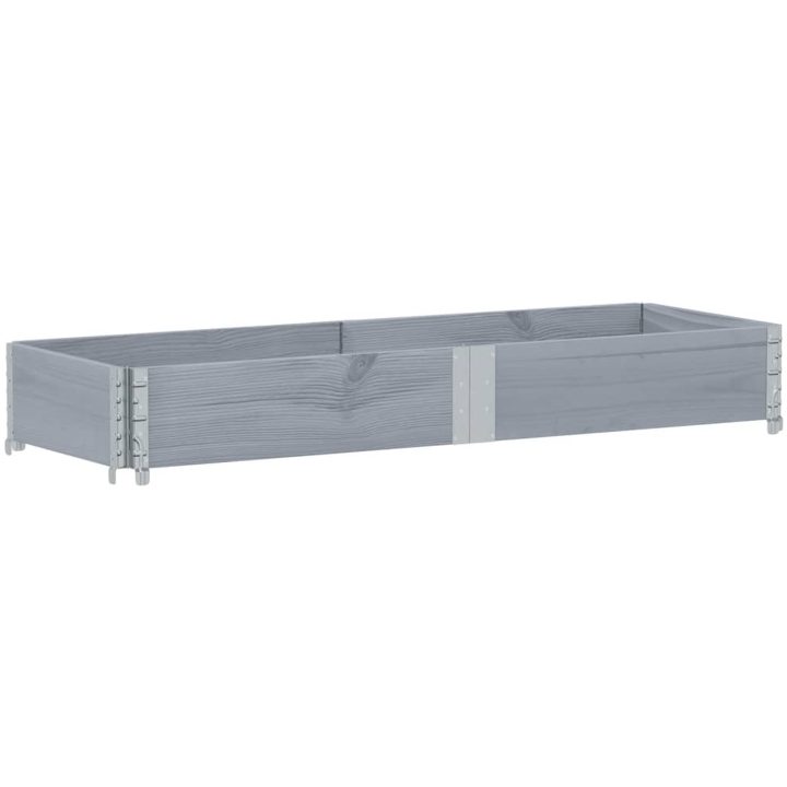 Odlingslåda grå 150x50 cm massivt furuträ vidaXL 150 x 50 x 21.5 cm – bild 2