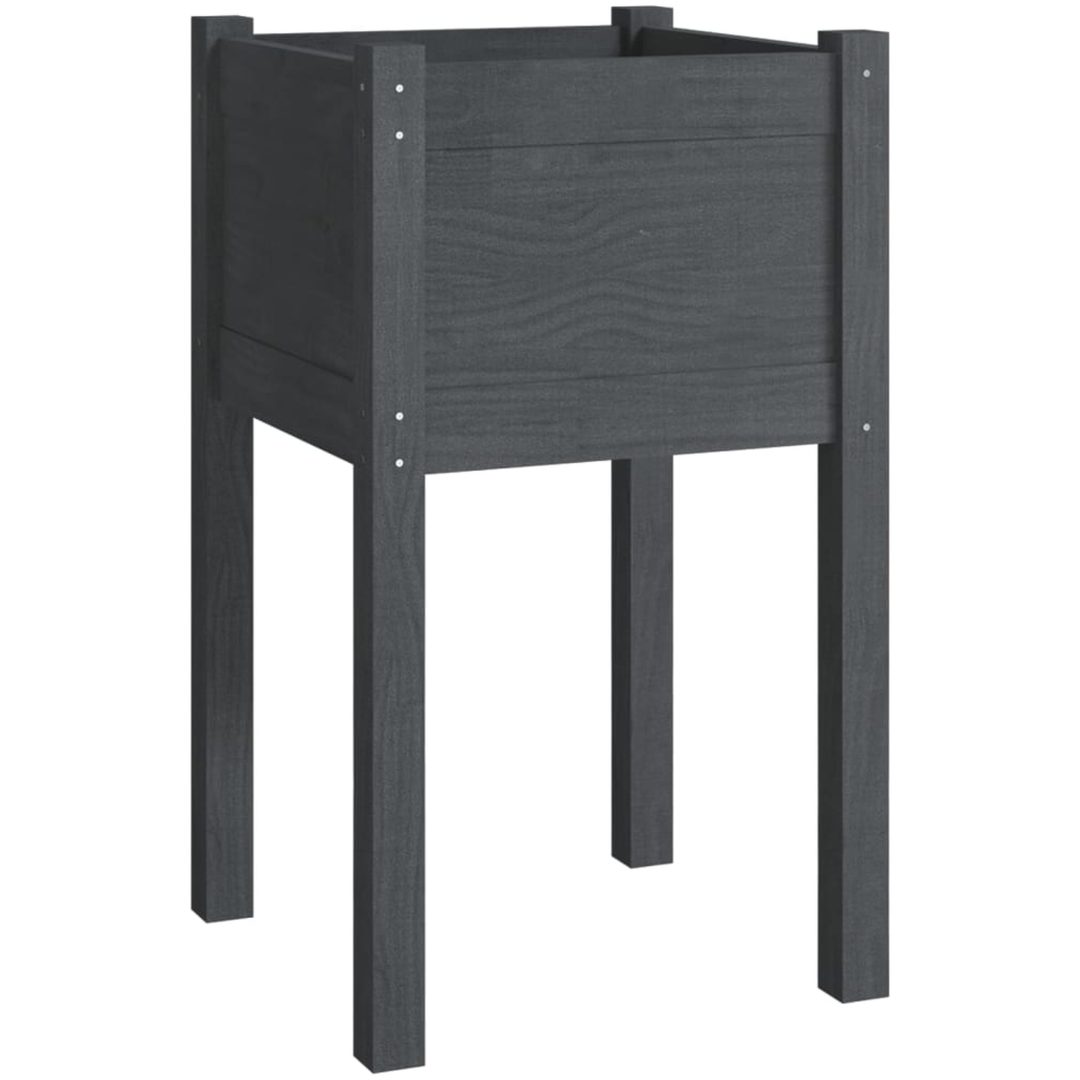 Odlingslåda grå 40x40x70 cm massiv furu vidaXL – bild 2