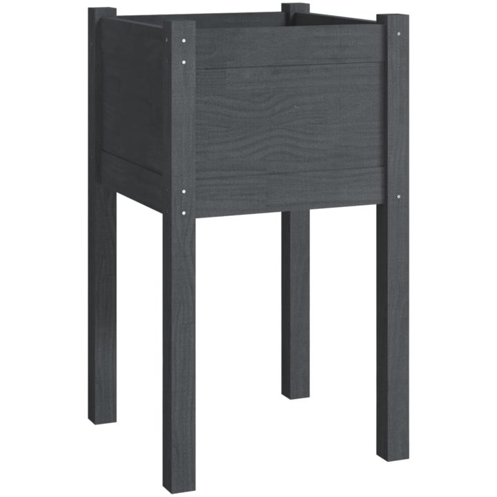 Odlingslåda grå 40x40x70 cm massiv furu vidaXL – bild 2
