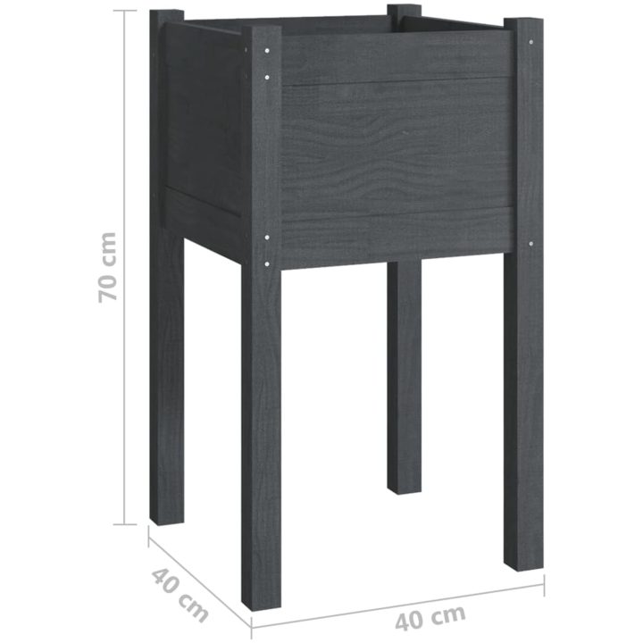 Odlingslåda grå 40x40x70 cm massiv furu vidaXL – bild 7
