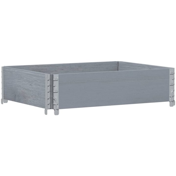 Odlingslåda grå 80x60 cm massiv furu vidaXL 80 x 60 x 21.5 cm – bild 2