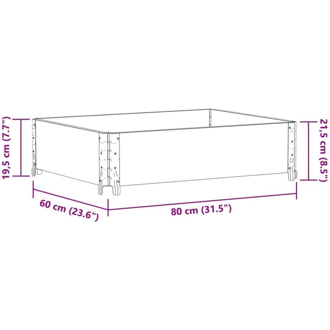 Odlingslåda grå 80x60 cm massiv furu vidaXL 80 x 60 x 21.5 cm – bild 8