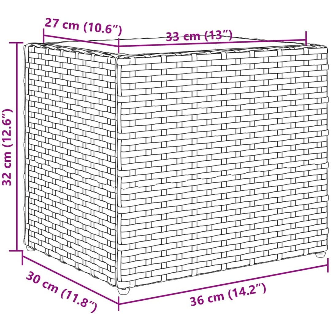 Odlingslåda grå konstrotting vidaXL 36 x 30 x 32 cm – bild 11