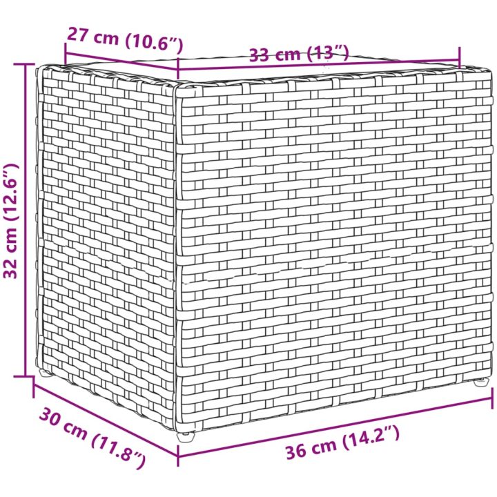 Odlingslåda grå konstrotting vidaXL 36 x 30 x 32 cm – bild 11