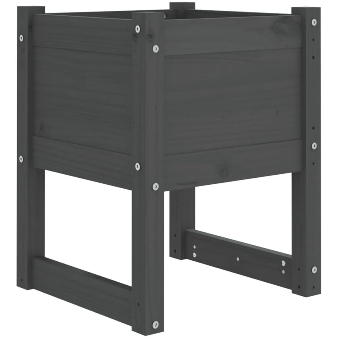 Odlingslåda grå massiv furu vidaXL 40 x 40 x 52.5 cm – bild 2