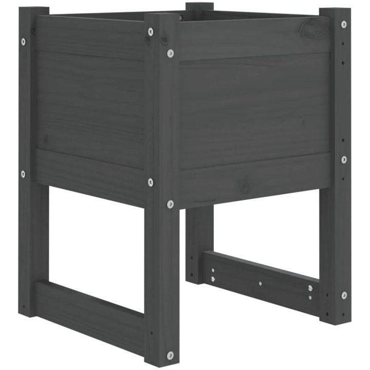 Odlingslåda grå massiv furu vidaXL 40 x 40 x 52.5 cm – bild 2