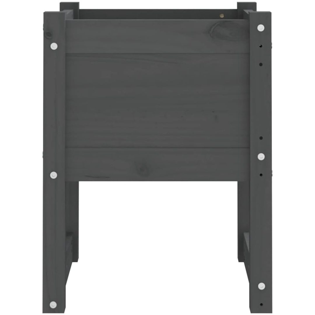 Odlingslåda grå massiv furu vidaXL 40 x 40 x 52.5 cm – bild 4