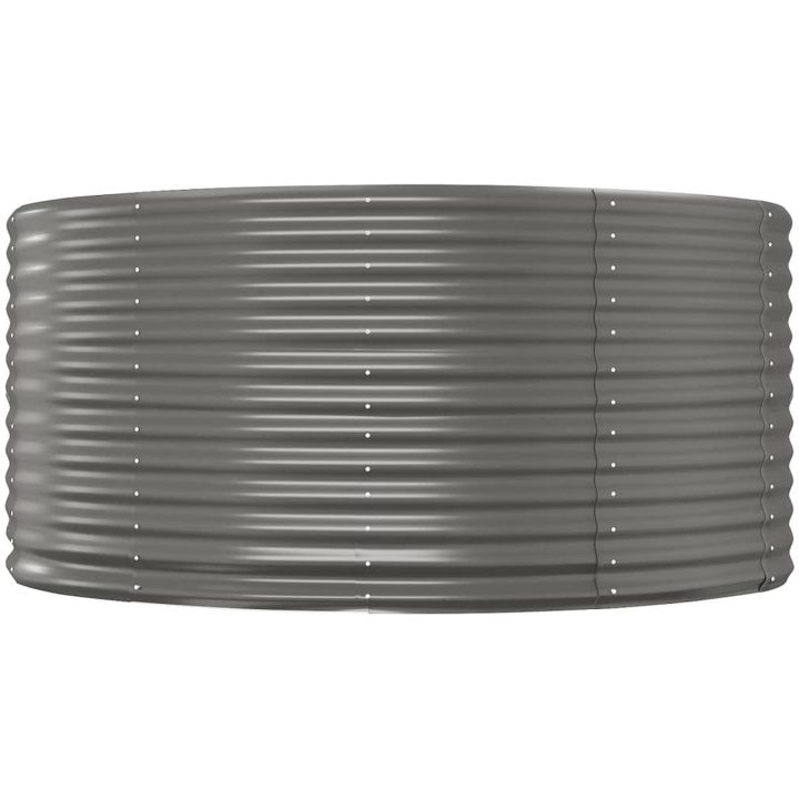 Odlingslåda grå pulverlackerat stål vidaXL 140 x 140 x 68 cm – bild 3