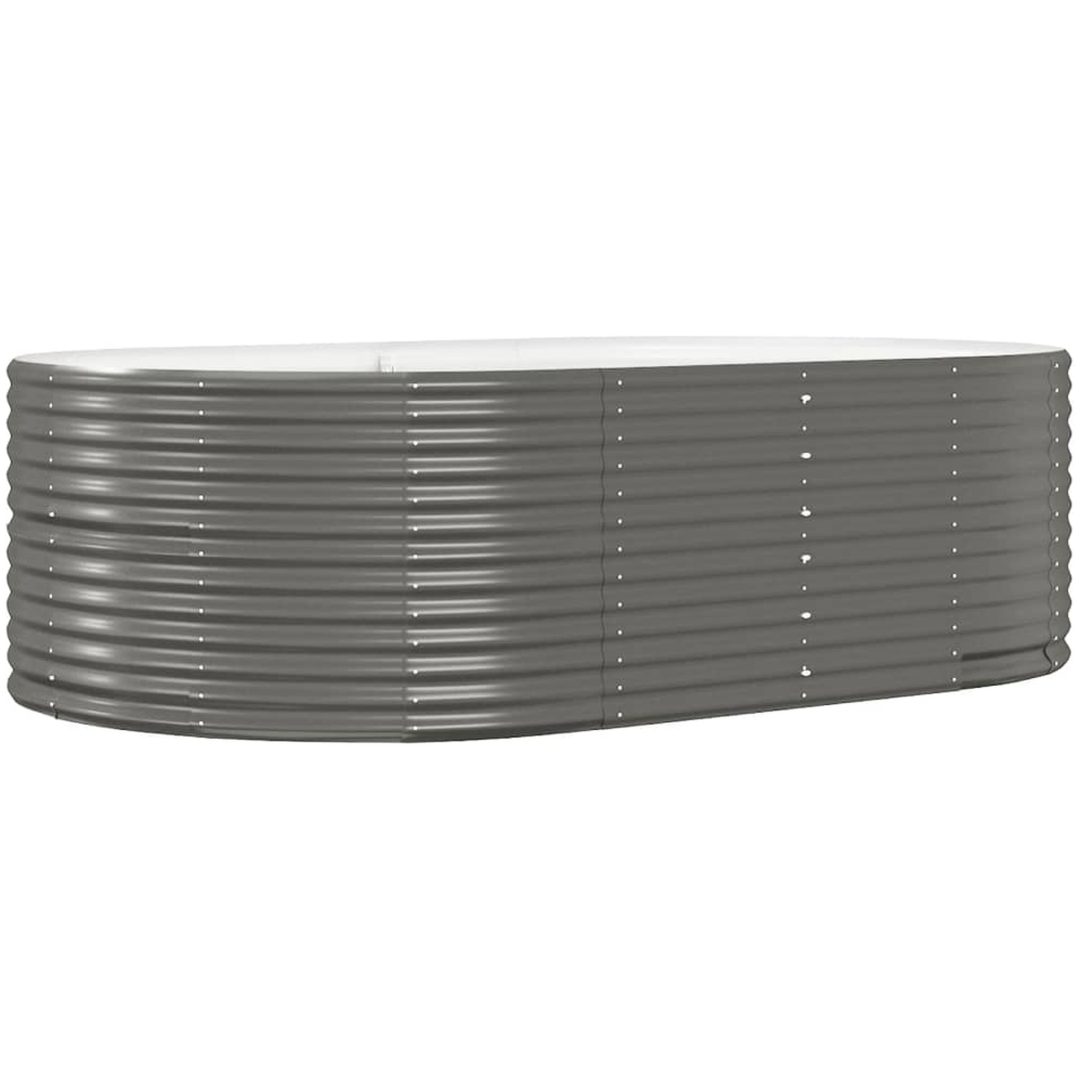 Odlingslåda grå pulverlackerat stål vidaXL 212 x 140 x 68 cm – bild 2