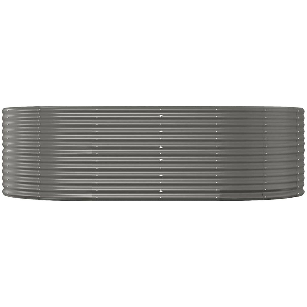 Odlingslåda grå pulverlackerat stål vidaXL 212 x 140 x 68 cm – bild 3