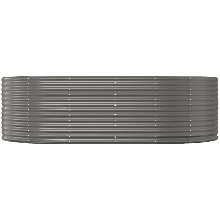 Odlingslåda grå pulverlackerat stål vidaXL 212 x 140 x 68 cm – bild 3