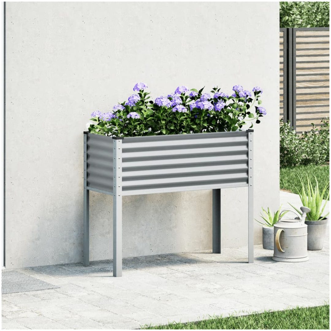 Odlingslåda grå stål vidaXL 100 x 41 x 90 cm – bild 3