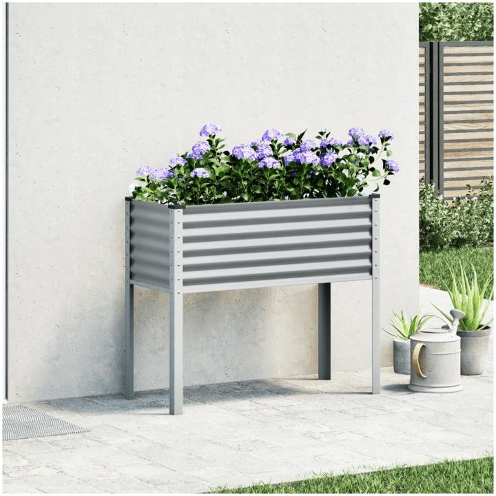 Odlingslåda grå stål vidaXL 100 x 41 x 90 cm – bild 3