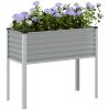 Odlingslåda grå stål vidaXL 100 x 41 x 90 cm – miniatyr 1