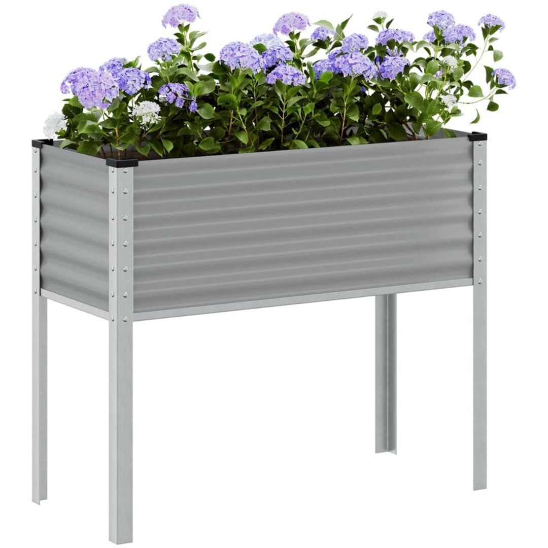 Odlingslåda grå stål vidaXL 100 x 41 x 90 cm